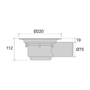 Golvbrunn PS 75 ROT M2 UMP